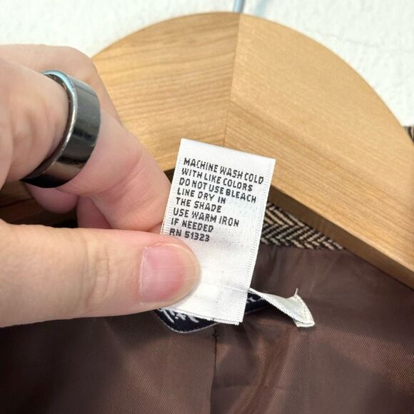 Vintage Judith Hart Brown Herringbone Blazer Size 16W - Picture 6 of 9